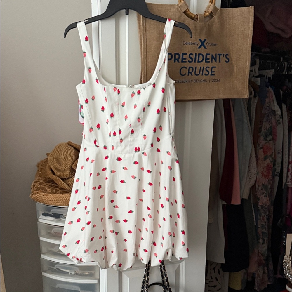 Wayf White and Pink Mini Dress
